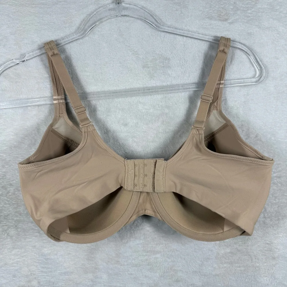 Bali 3439 BB06 Nude Full Coverage Underwire Bra Mesh Trim 36D Tan Beige